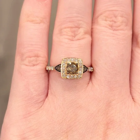 LeVian Chocolate Diamond Ring: 14K Rose Gold, SI2 Brown Diamond Solitaire - Picture 5 of 14